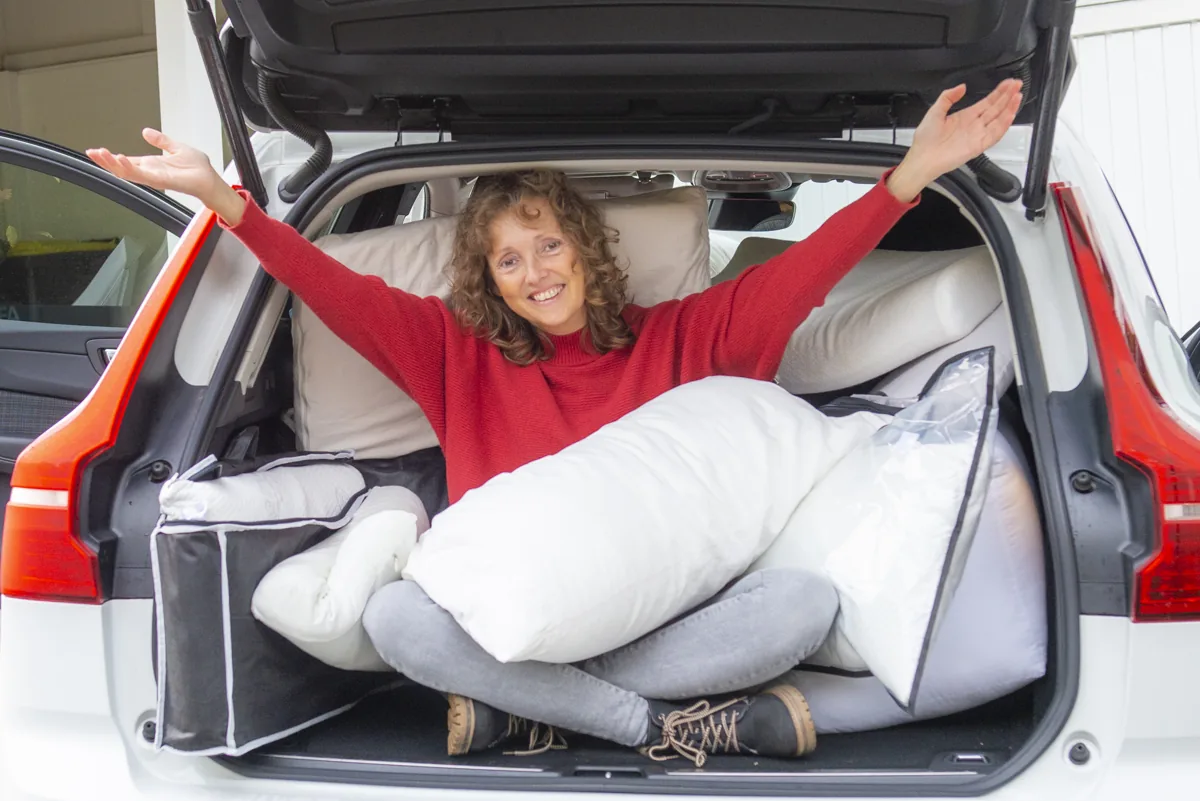 Freude über das passende Kissen beim Kissentaxi-Termin