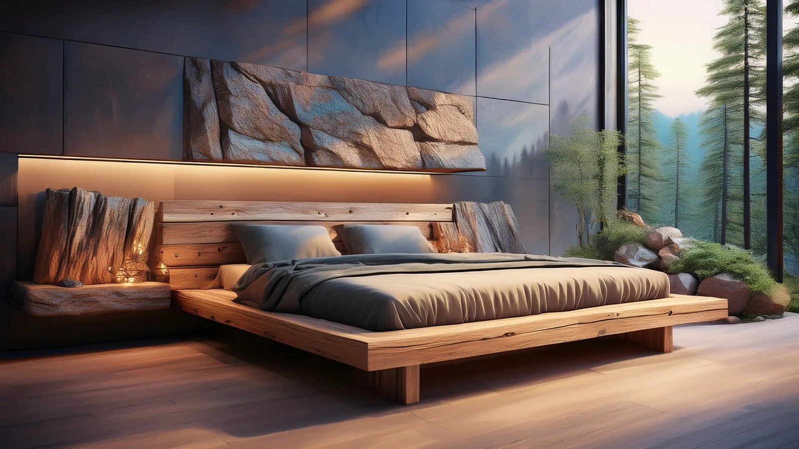 Holz-Wasserbett